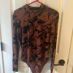 Bodysuit with mock turtleneck